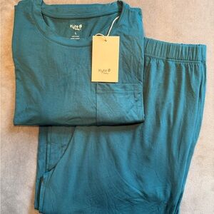 Kyte Baby Men Teal Bamboo Jogger Pajama Set Long Sleeve NWT Size Large